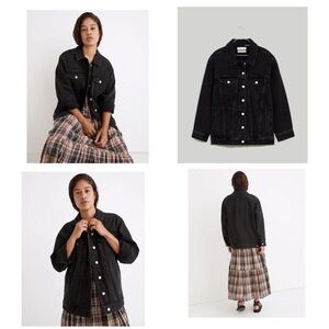 Madewell.  The  Oversized Trucker Jean Jacket in Washed Black